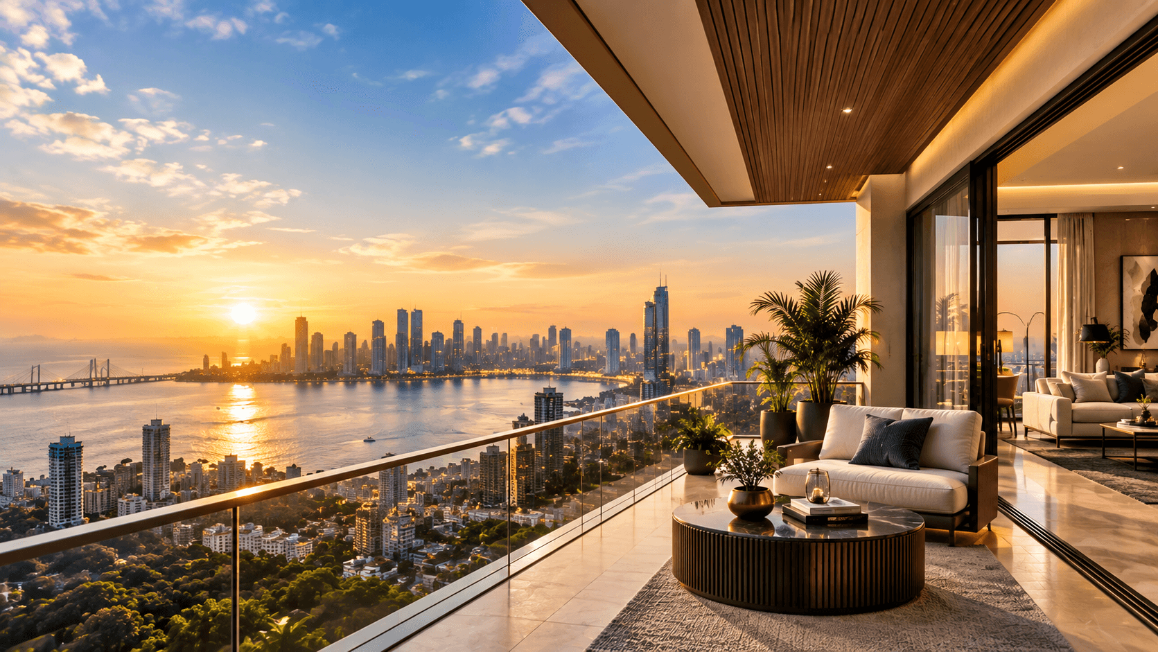 A logistics warehouse facility at dusk